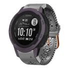 For Garmin Instinct 2S 20mm Lady's Silicone Watch Band With Lace Punch(Grey) - 1