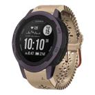 For Garmin Instinct 2S 20mm Lady's Silicone Watch Band With Lace Punch(Khaki) - 1