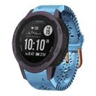 For Garmin Instinct 2S 20mm Lady's Silicone Watch Band With Lace Punch(Blue) - 1