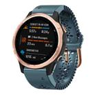 For Garmin Fenix 6S 20mm Lady's Silicone Watch Band With Lace Punch(Lake Blue) - 1