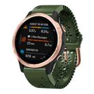 For Garmin Fenix 6S 20mm Lady's Silicone Watch Band With Lace Punch(Army Green) - 1