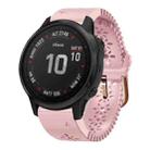 For Garmin Fenix 6S Pro 20mm Lady's Silicone Watch Band With Lace Punch(Pink) - 1