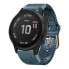 For Garmin Fenix 6S Pro 20mm Lady's Silicone Watch Band With Lace Punch(Lake Blue) - 1