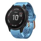 For Garmin Fenix 6S Pro 20mm Lady's Silicone Watch Band With Lace Punch(Blue) - 1