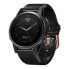 For Garmin Fenix 5S 20mm Lady's Silicone Watch Band With Lace Punch(Black) - 1