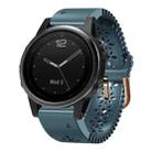 For Garmin Fenix 5S 20mm Lady's Silicone Watch Band With Lace Punch(Lake Blue) - 1