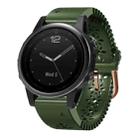 For Garmin Fenix 5S 20mm Lady's Silicone Watch Band With Lace Punch(Army Green) - 1