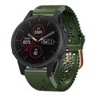 For Garmin Fenix 5S Plus 20mm Lady's Silicone Watch Band With Lace Punch(Army Green) - 1