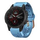 For Garmin Fenix 5S Plus 20mm Lady's Silicone Watch Band With Lace Punch(Blue) - 1