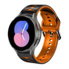 For Samsung Galaxy Watch 5 44mm Curved Texture Silicone Watch Band(Black+Orange) - 1