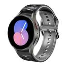 For Samsung Galaxy Watch 5 44mm Curved Texture Silicone Watch Band(Black+Grey) - 1