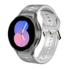 For Samsung Galaxy Watch 5 44mm Curved Texture Silicone Watch Band(Grey+White) - 1