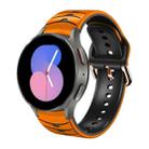 For Samsung Galaxy Watch 5 40mm Curved Texture Silicone Watch Band(Orange+Black) - 1