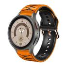 For Samsung Galaxy Watch 5 Pro 45mm Curved Texture Silicone Watch Band(Orange+Black) - 1