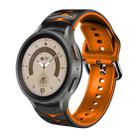 For Samsung Galaxy Watch 5 Pro 45mm Curved Texture Silicone Watch Band(Black+Orange) - 1