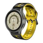 For Samsung Galaxy Watch 5 Pro 45mm Curved Texture Silicone Watch Band(Black+Yellow) - 1