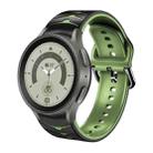 For Samsung Galaxy Watch 5 Pro 45mm Curved Texture Silicone Watch Band(Black+Green) - 1