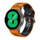 For Samsung Galaxy Watch 4 44mm Curved Texture Silicone Watch Band(Orange+Black) - 1