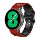 For Samsung Galaxy Watch 4 44mm Curved Texture Silicone Watch Band(Red+Black) - 1