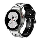 For Samsung Galaxy Watch 4 40mm Curved Texture Silicone Watch Band(White+Black) - 1