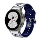 For Samsung Galaxy Watch 4 40mm Curved Texture Silicone Watch Band(White+Blue) - 1