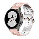 For Samsung Galaxy Watch 4 40mm Curved Texture Silicone Watch Band(Pink+White) - 1