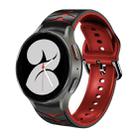 For Samsung Galaxy Watch 4 40mm Curved Texture Silicone Watch Band(Black+Red) - 1