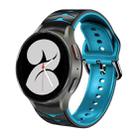 For Samsung Galaxy Watch 4 40mm Curved Texture Silicone Watch Band(Black+Blue) - 1