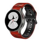 For Samsung Galaxy Watch 4 40mm Curved Texture Silicone Watch Band(Red+Black) - 1