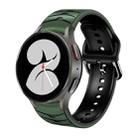 For Samsung Galaxy Watch 4 40mm Curved Texture Silicone Watch Band(Army Green + Black) - 1