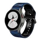 For Samsung Galaxy Watch 4 40mm Curved Texture Silicone Watch Band(Dark Blue + Black) - 1