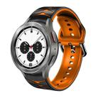 For Samsung  Galaxy Watch 4 Classic 42mm Curved Texture Silicone Watch Band(Black+Orange) - 1