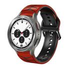 For Samsung  Galaxy Watch 4 Classic 42mm Curved Texture Silicone Watch Band(Red+Black) - 1