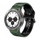 For Samsung  Galaxy Watch 4 Classic 42mm Curved Texture Silicone Watch Band(Army Green + Black) - 1