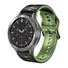 For Samsung  Galaxy Watch 4 Classic 46mm Curved Texture Silicone Watch Band(Black+Green) - 1