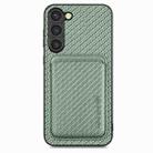 For Samsung Galaxy S23 5G Carbon Fiber Leather Card Magsafe Case(Green) - 1