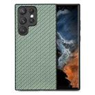 For Samsung Galaxy S23 Ultra 5G Carbon Fiber Texture Leather Back Cover Phone Case(Green) - 1