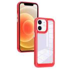 For iPhone 12 Solid Solor TPU Space Acrylic Phone Case(Red) - 1