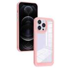 For iPhone 12 Pro Solid Solor TPU Space Acrylic Phone Case(Pink) - 1