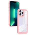 For iPhone 13 Pro Max Solid Solor TPU Space Acrylic Phone Case(Pink) - 1