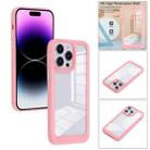 For iPhone 14 Pro Solid Solor TPU Space Acrylic Phone Case(Pink) - 1