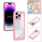 For iPhone 14 Pro Max Solid Solor TPU Space Acrylic Phone Case(Pink) - 1