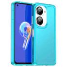 For ASUS Zenfone 9 Candy Series TPU Phone Case(Transparent Blue) - 1