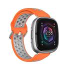 For Fitbit Sense 2 Two-Color Perforated Breathable Silicone Watch Band(Orange+Grey) - 1