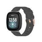 For Fitbit Versa 3 Nylon Weave Canvas Watch Band(Dark Grey) - 1