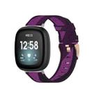 For Fitbit Versa 3 Nylon Weave Canvas Watch Band(Purple) - 1