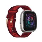 For Fitbit Sense Nylon Weave Canvas Watch Band(Red) - 1