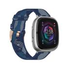 For Fitbit Sense Nylon Weave Canvas Watch Band(Blue) - 1