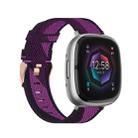 For Fitbit Sense Nylon Weave Canvas Watch Band(Purple) - 1