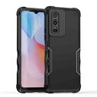 For vivo Y76 Non-slip Shockproof Armor Phone Case(Black) - 1